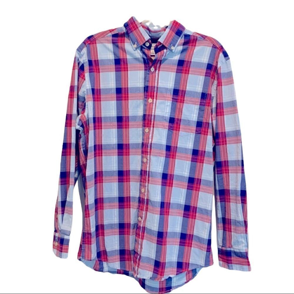 Crown & Ivy Plaid Button Down Collared Shirt Men’s Size Small (S)